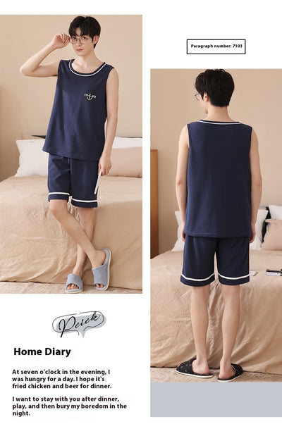 Pijama Tipo Chaleco sin Mangas para Hombre - Algodón Puro Verano - Image 24