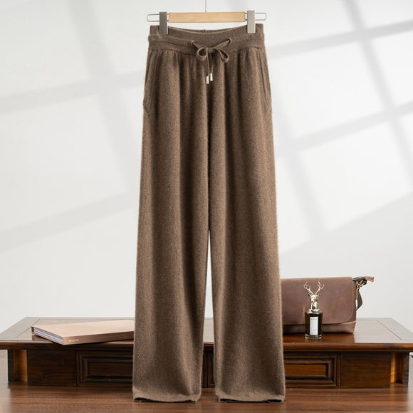 Pantalón de Vestir Elástico Cintura Alta Holgado Pierna Recta
