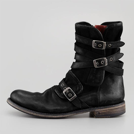 Botas Casuales de Hombre con Cierre Lateral, Punta Redonda y Tacón Robusto - Image 2