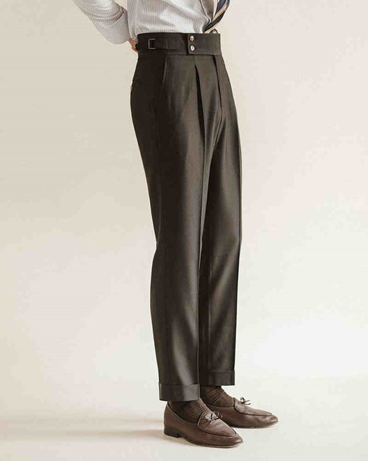 Pantalones Neapolitanos de Corte Recto Cintura Alta para Hombre - Image 7