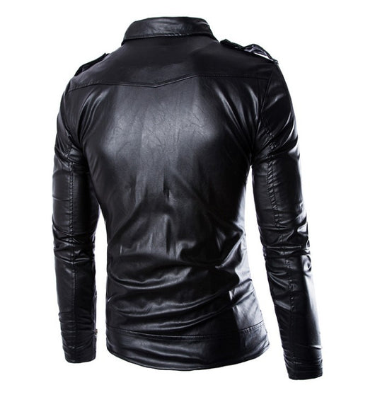 Chaqueta de Cuero Ajustada Estilo Motociclista Clásico Británico - Image 11