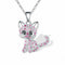 Love Color Cat Diamond Pendant Necklace Rojo 1PCS