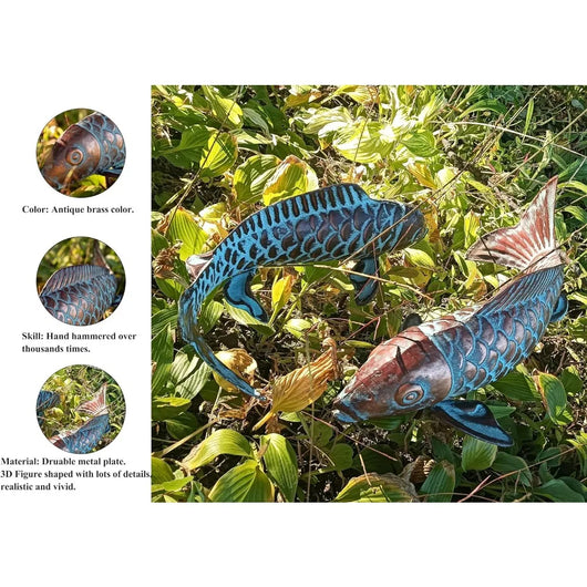 Ornamentos de Peces Luminosos para Jardín - Decoración en Resina Efecto Cobre - Image 6