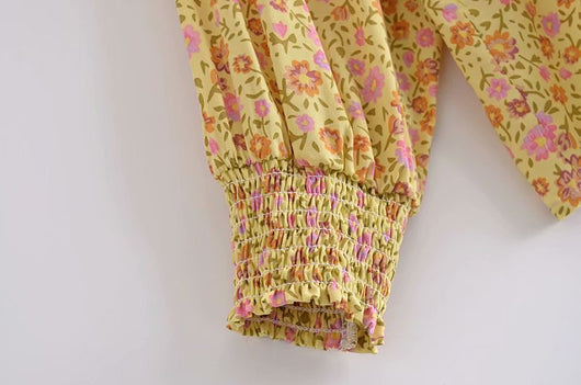 Camisa Suelta de Manga Larga con Estampado Acuarela y Flecos - Image 3