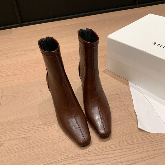 Botas de Tacón Alto Estilo Francés en Cuero Genuino para Mujer - Image 15