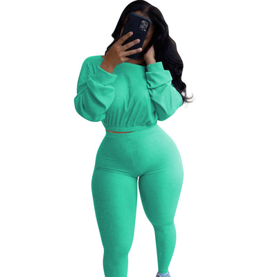 Conjunto Athleisure Acanalado para Mujer - Estilo Otoño - Image 16