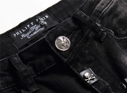 Pantalones Denim Slim Fit con Diseño de Personalidad para Discoteca - Image 15
