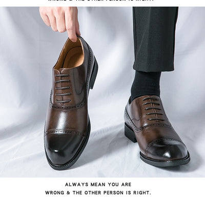 Zapatos de Cuero Puntiagudos Estilo Retro para Hombre Talla Grande - Image 11
