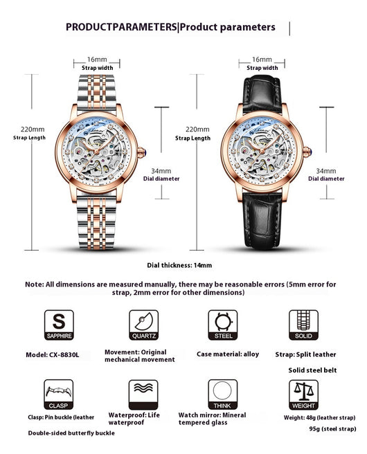 Reloj Mecánico Automático Hueco Diamond con Resistencia al Agua - Image 15