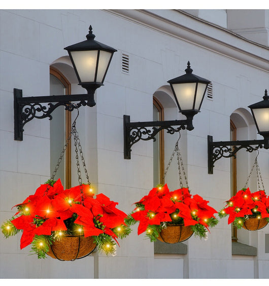 Canasta Colgante Navideña con Flores Artificiales Rojas - Decoración para Puerta - Image 15
