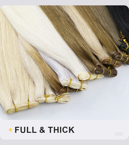 Extensión de Cabello Tejido a Mano Segunda Generación - Cabello Natural Blanco - Image 19