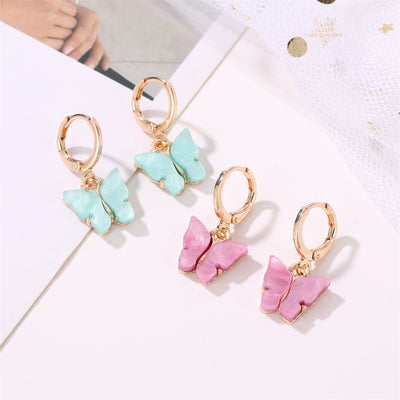 Aretes Mariposa Acrílicos Multicolores para Mujer - Image 32