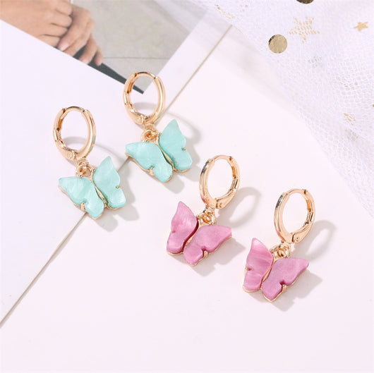 Aretes Mariposa Acrílicos Multicolores para Mujer - Image 32
