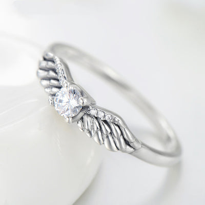 Anillo de Alas de Ángel con Diamantes Estilo Europeo y Americano - Image 7