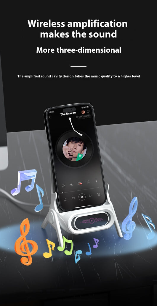 Cargador Inalámbrico con Amplificador de Sonido y Carga Automática - Image 14