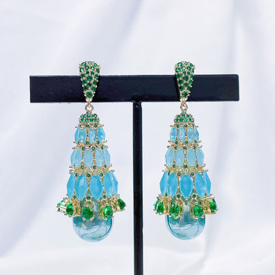 Aretes de Circonita Micro Engarzada Estilo Europeo y Americano para Mujer - Image 9