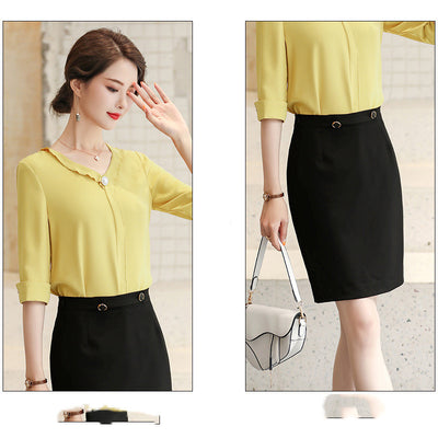 Blusa Profesional Manga Larga Color Verde Mantequilla