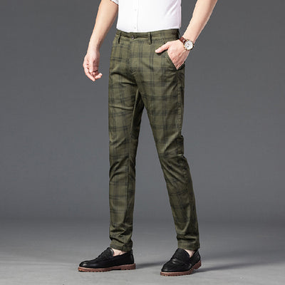 Pantalones a Cuadros Rectos Modernos para Hombre - Image 10