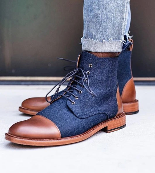 Botas Cortas para Hombre con Tacón Cuña Plano - Image 6
