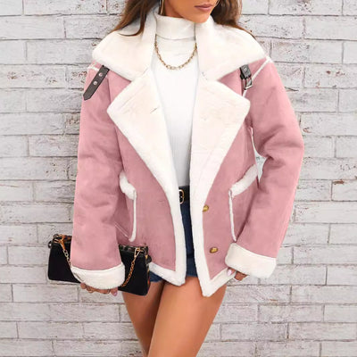 Chaqueta Polar con Cuello Tipo Polo - Abrigo Casual para Invierno