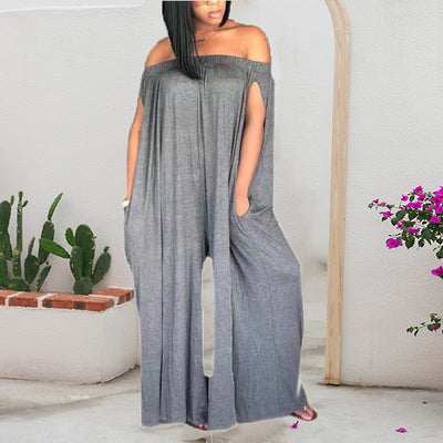 Jumpsuit Holgado de Un Hombro Talla Grande sin Mangas - Image 15