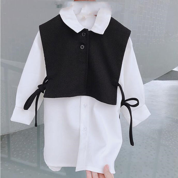 Vestido Niña con Lazo y Efecto Dos Piezas - Image 5