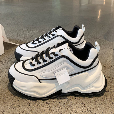 Zapatillas Deportivas Casual Blancas con Suela Gruesa para Mujer - Image 3