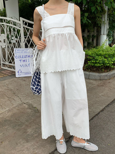 Pantalones Anchos Cropped Bordados para Verano - Casual y Cómodos - Image 6