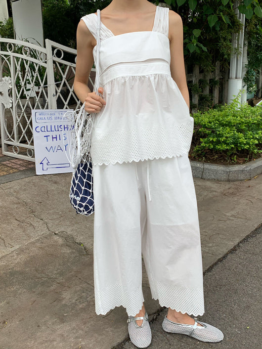 Pantalones Anchos Cropped Bordados para Verano - Casual y Cómodos - Image 6