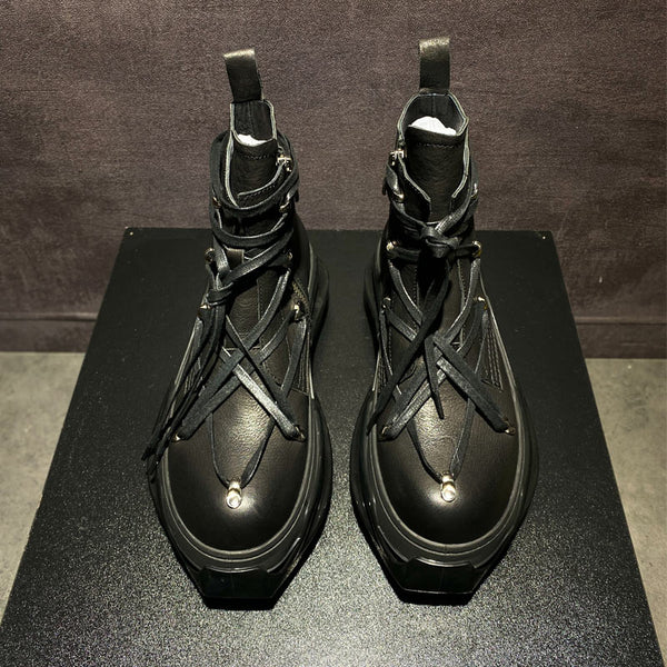 Botas Altas de Cuero Genuino con Plataforma para Hombre - Image 5