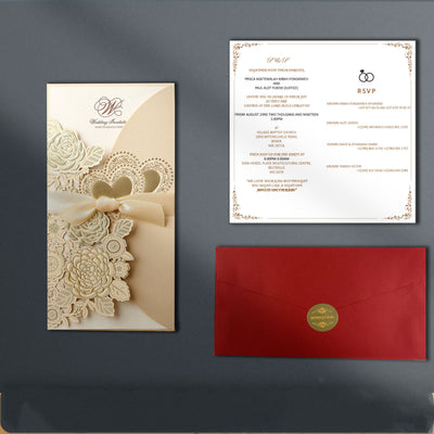 Invitación de Boda Estilo Chino con Cinta Vertical - Image 16