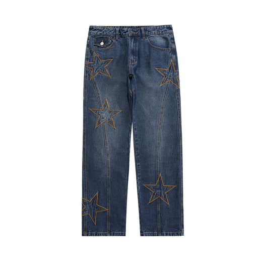 Jeans Rectos Vintage Lavado Buffalo con Bordado para Hombre y Mujer - Image 6