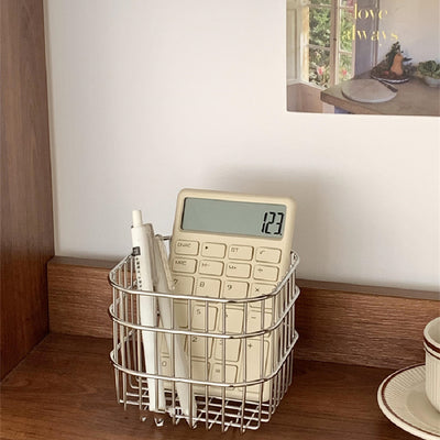 Canasta Organizadora de Acero Inoxidable Plateado para Escritorio - Image 9
