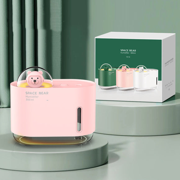 Humidificador Decorativo para Mascotas con Luz Nocturna y Medidor de Agua USB
