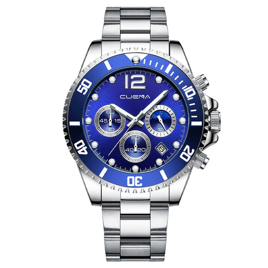 Reloj de Acero Inoxidable Casual de Seis Agujas - Image 3
