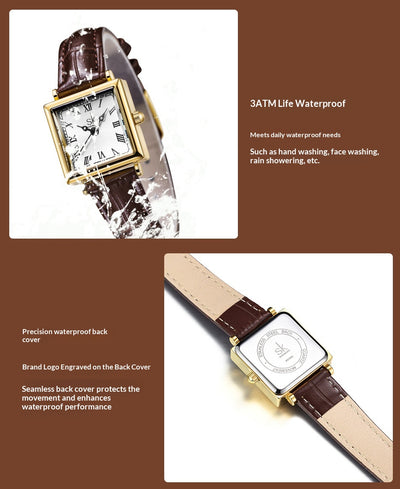 Reloj Elegante Cuadrado Retro para Mujer con Correa de Cuero - Image 16
