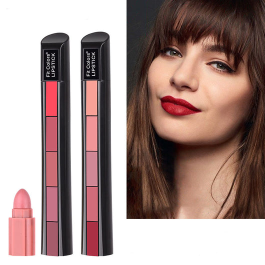 Set de 5 Labiales Mate Velvet Resistente al Agua - Rojo Sexy Larga Duración
