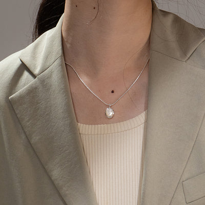 Collar de Madreperla Natural Tanabata - Luz de Luna Blanca - Image 14