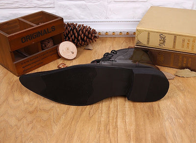 Botas de Cuero Puntiagudas Estilo Coreano Lujo Ligero para Hombre - Image 14