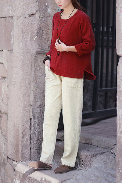 Pantalones Casuales Retro Literary - Image 17