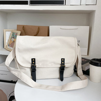 Bolsa de Mensajero Retro de Lona con Cierre Abatible y Detalles de Herrería - Image 6