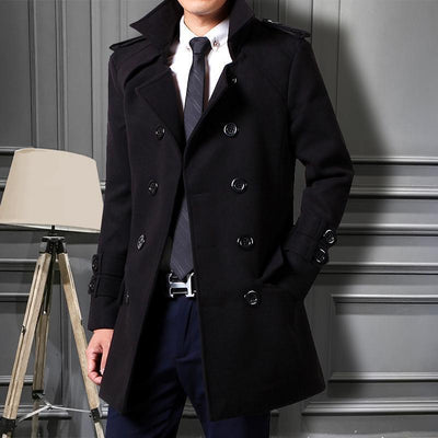 Abrigo Largo Slim Fit Estilo Coreano para Hombre