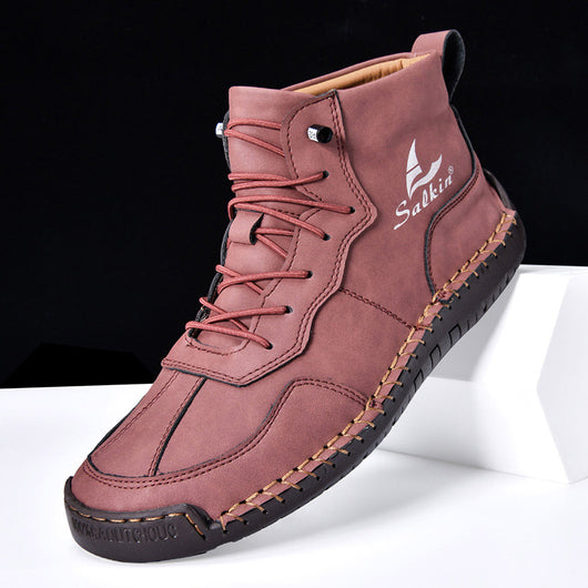 Botas Altas Retro de Cuero - Estilo Casual Urbano - Image 3