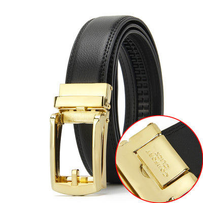 Cinturón de Cuero Doble Capa con Hebilla Automática para Hombre - Image 16