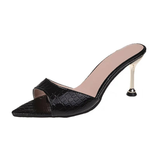 Sandalias de Tacón Alto con Punta Afilada y Patrón Serpiente para Mujer - Image 3