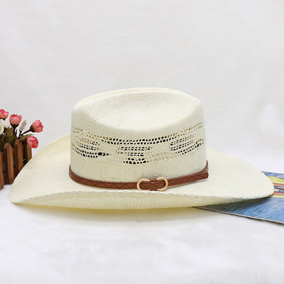 Sombrero Vaquero Tejido a Mano Impermeable Protección Solar Playa - Image 13