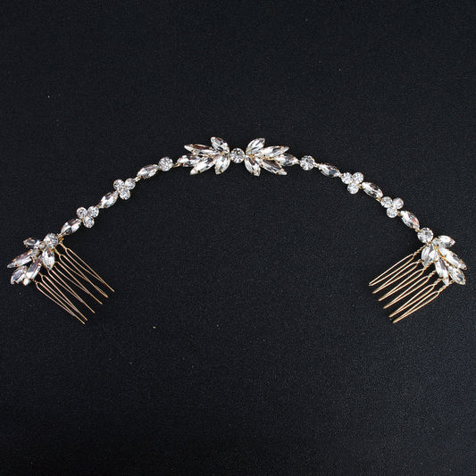 Peineta para Moño con Flores de Cristal - Accesorio Elegante para el Cabello