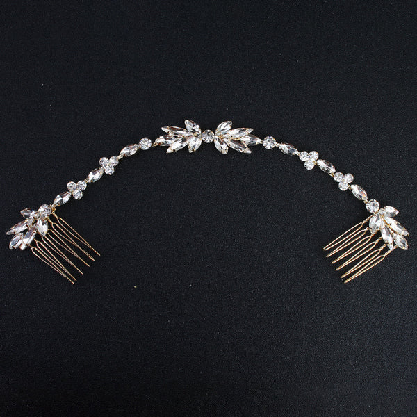 Peineta para Moño con Flores de Cristal - Accesorio Elegante para el Cabello