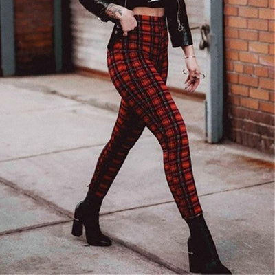 Leggings de Cintura Alta con Patrón Cuadros para Mujer - Image 10