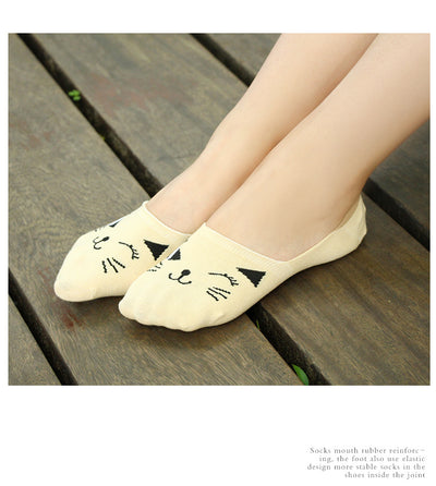 Calcetines Invisibles para Mujer Gato Lady Antideslizantes Algodón Verano - Image 20